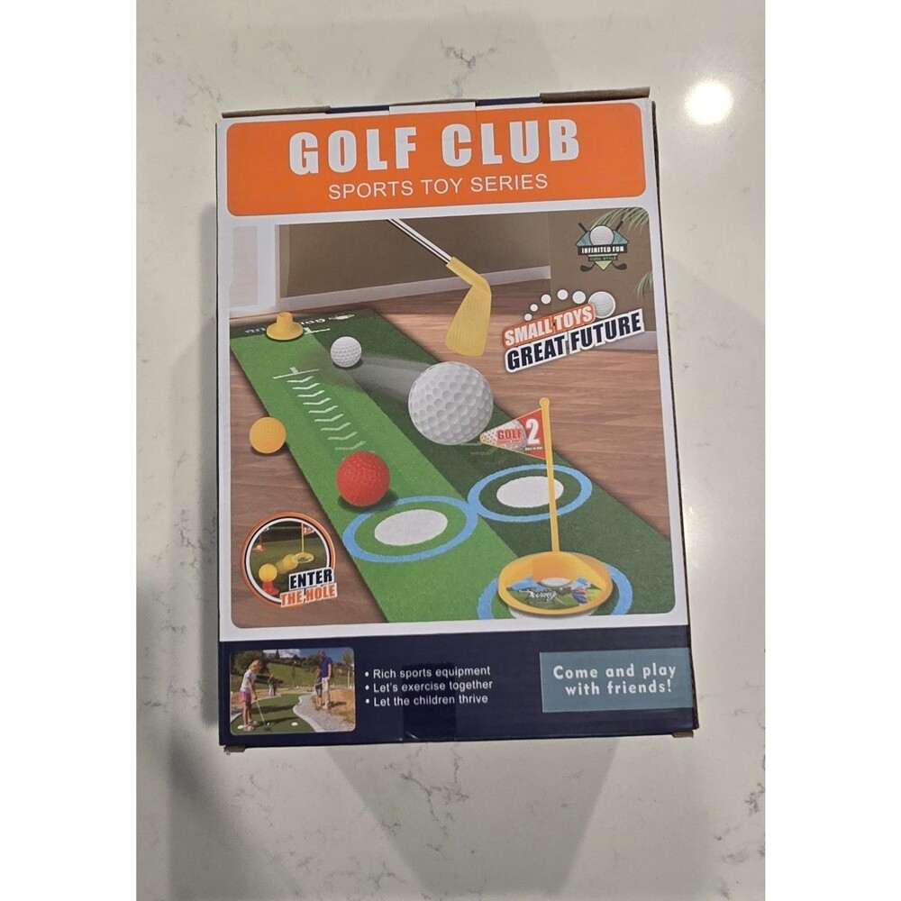 Golf Club Portable Putting Mat Set for Kids Indoor/Outdoor Multicolor Beginner